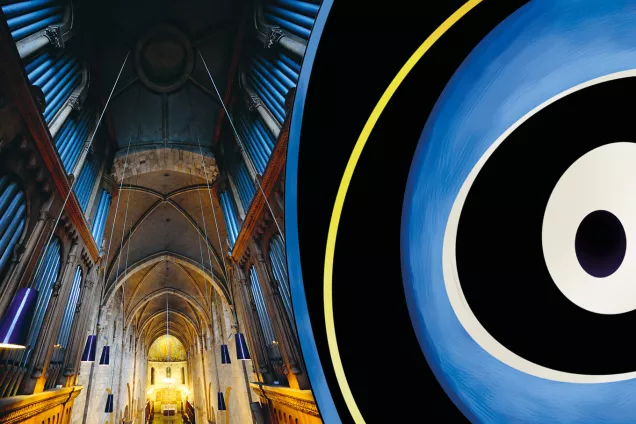 Orgel LU.jpg Foto av orgel, samt abstrakta illustrationer. Collage.